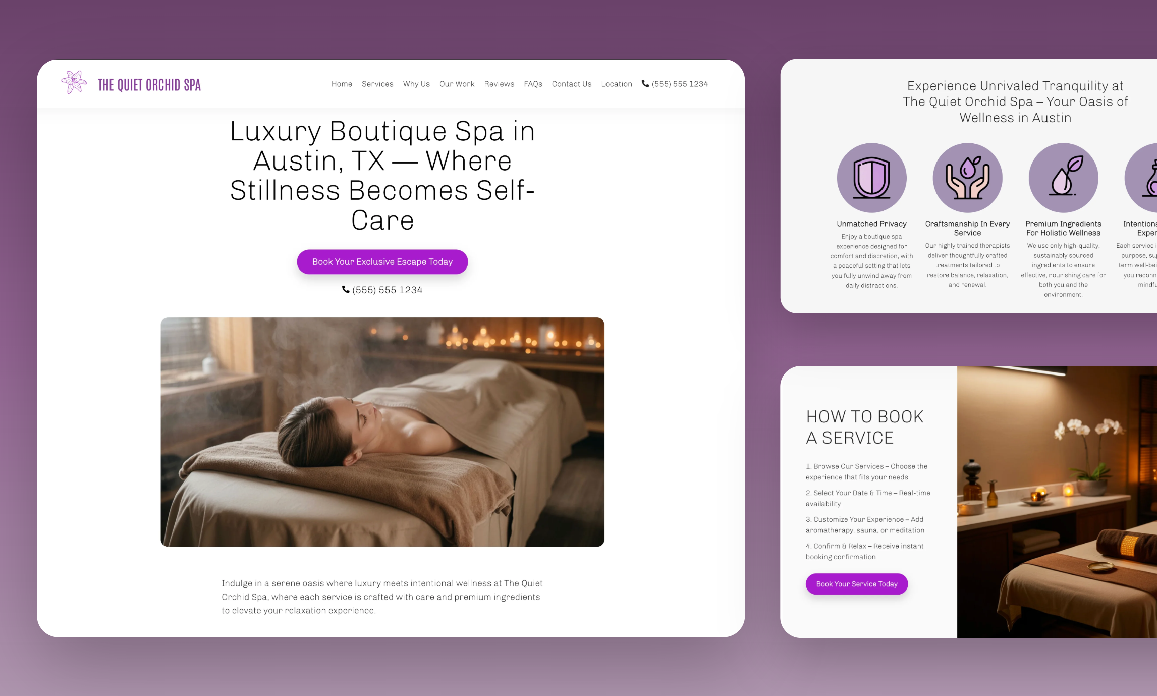 Preview of website template The Quiet Orchid Spa