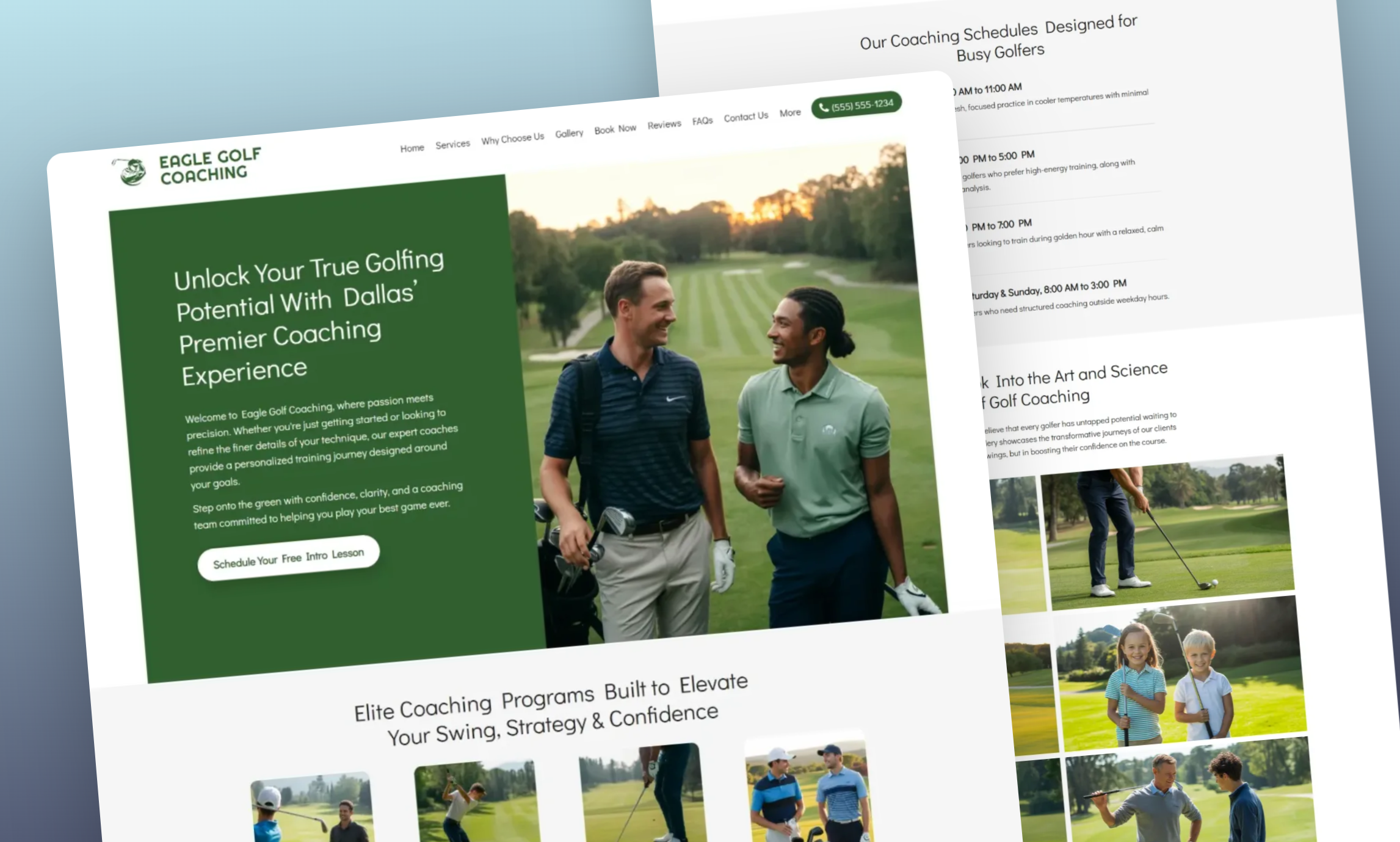 Preview of website template Eagle Golf Coaching