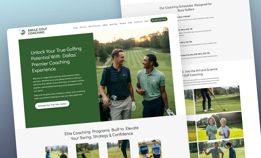 Eagle Golf Coaching Sports Website Template
