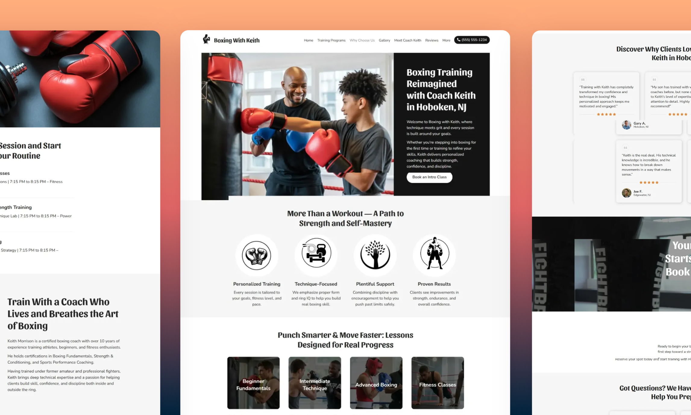 Preview of website template Boxing with Keith