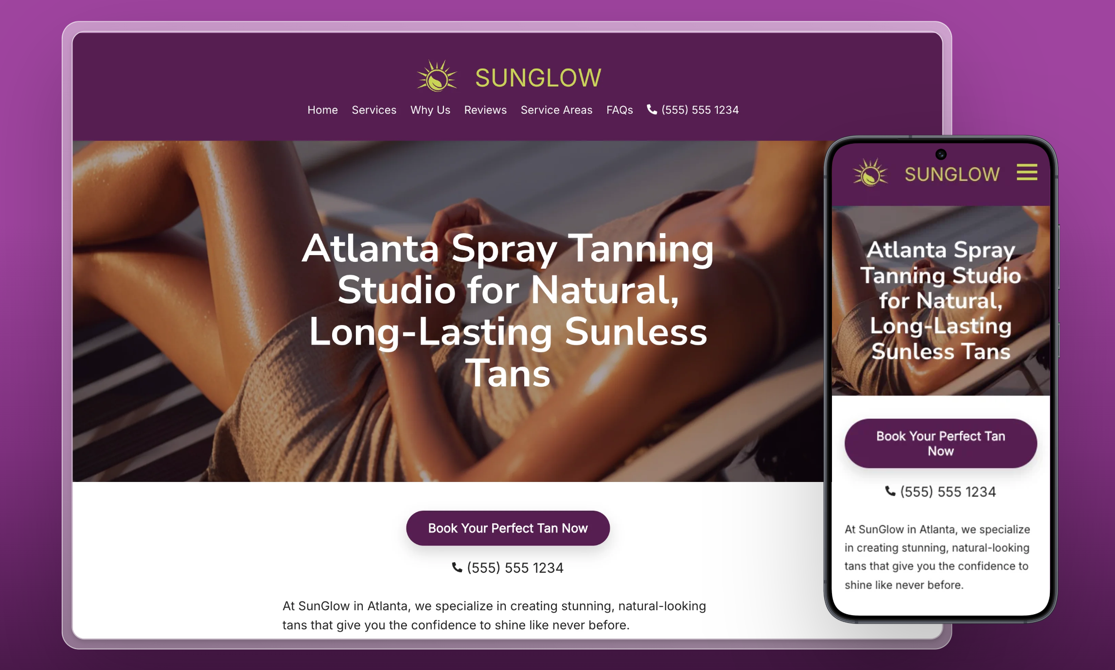 Preview of website template SunGlow