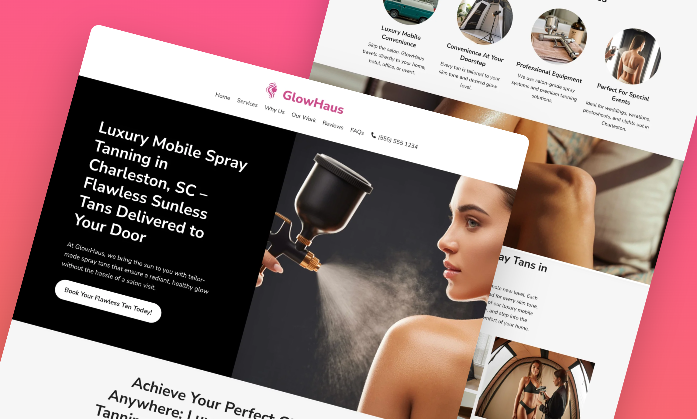 Preview of website template GlowHaus