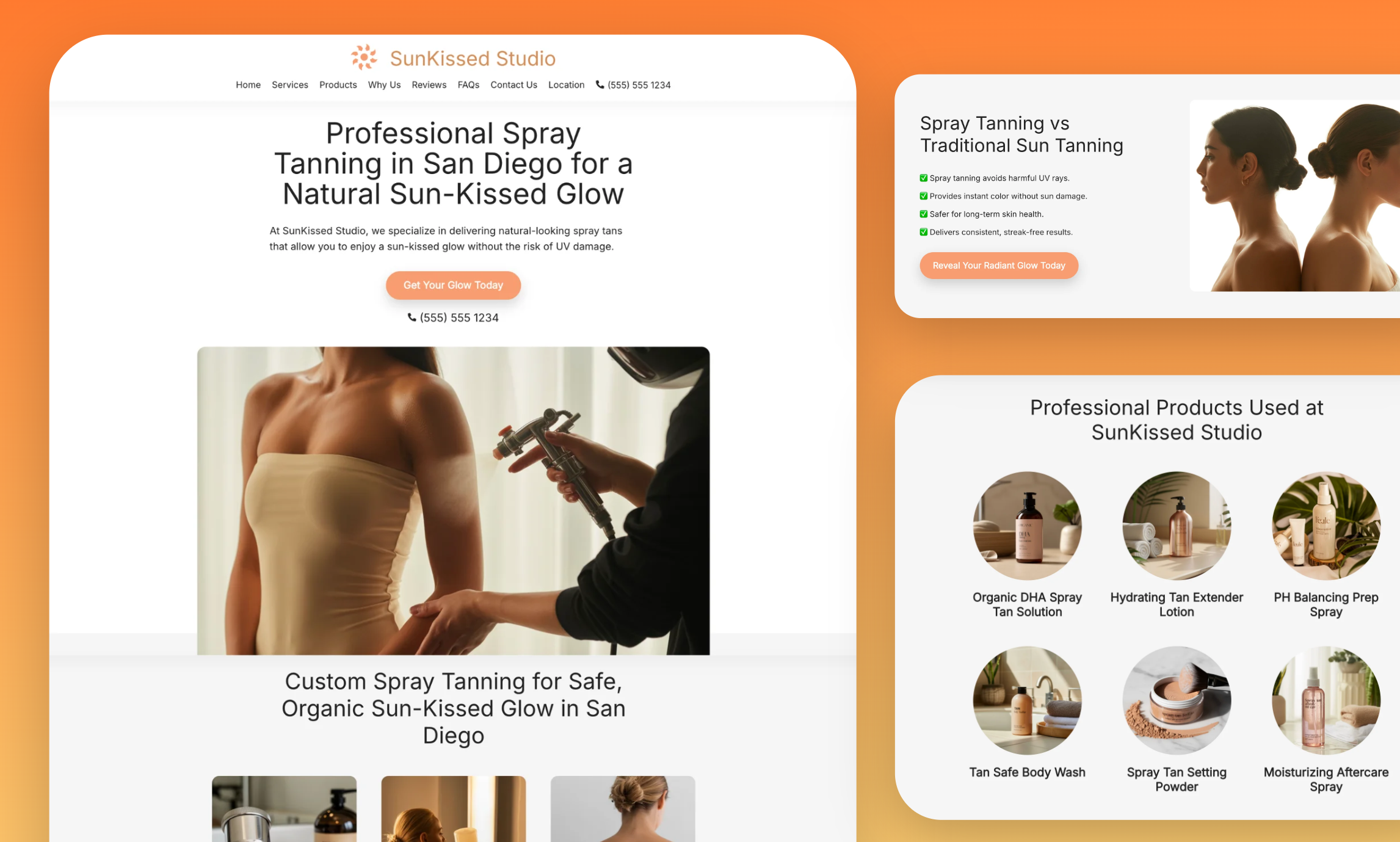Preview of website template Sunkissed Studio