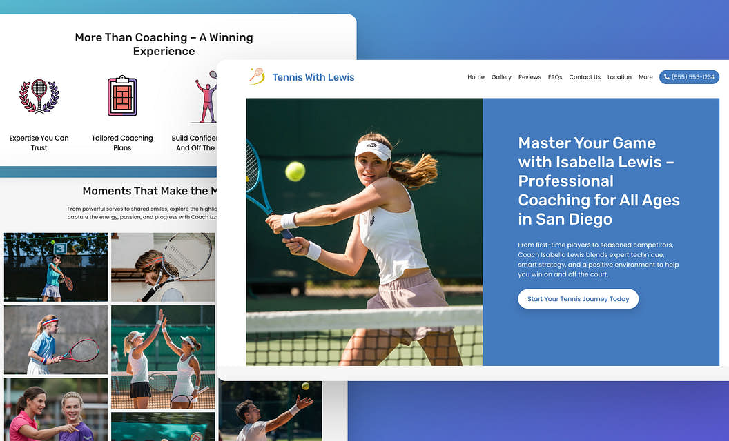 Tennis with Lewis Tennis Website Template