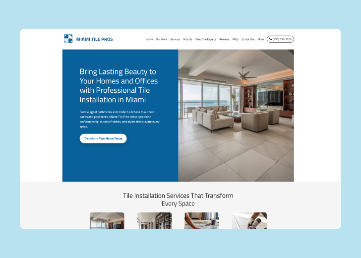 Revive Detailing landing page with the tagline 'Elevate the appearance and condition of your vehicle with Revive Detailing' with a picture of a shiny red car