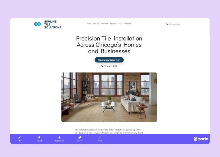 Screenshot of Zarla Editor's UI for selecting fonts and color palettes and uploading custom images