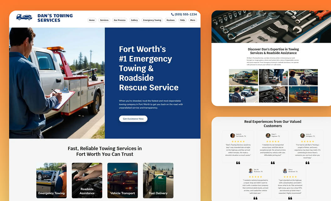Dan's Towing Services Towing Website Template