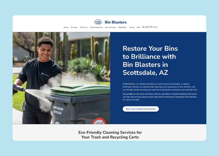 Revive Detailing landing page with the tagline 'Elevate the appearance and condition of your vehicle with Revive Detailing' with a picture of a shiny red car