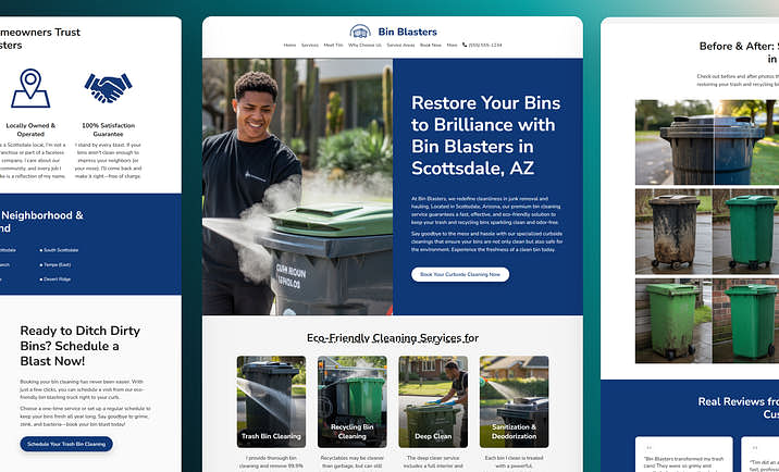 Trash Bin Cleaning Website Builder