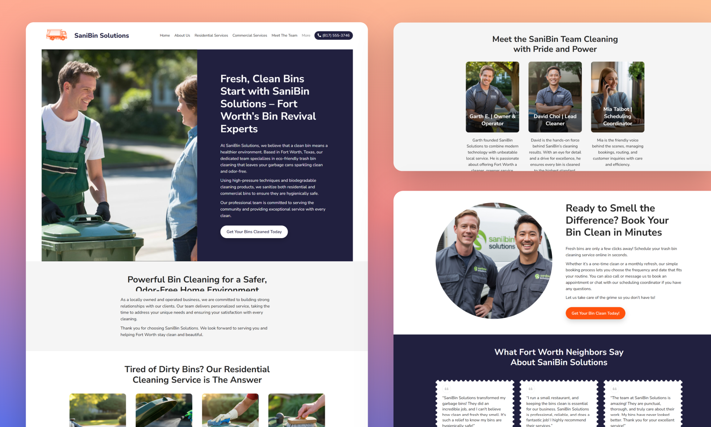 Preview of website template SaniBin Solutions