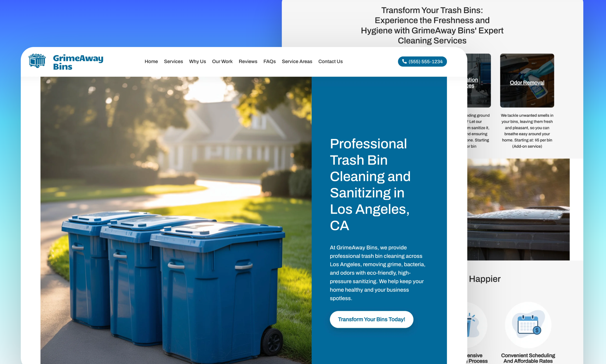 Preview of website template GrimeAway Bins