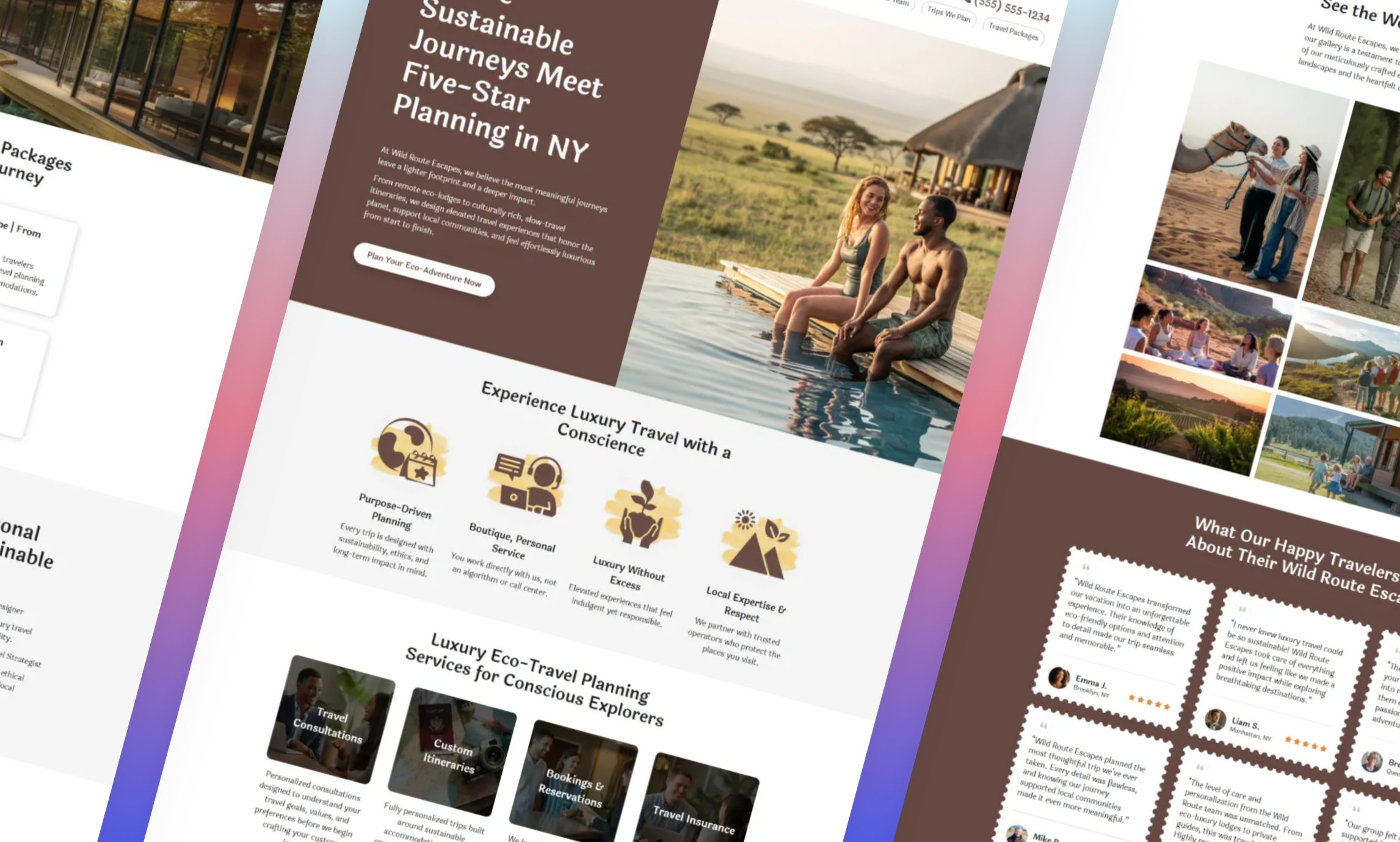 Preview of website template Wild Route Escapes