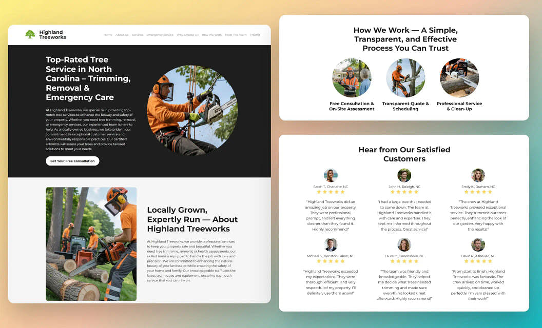 Highland Treeworks Tree Service Website Template
