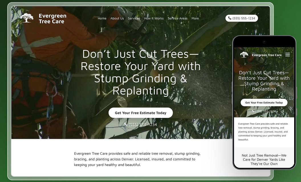 Evergreen Tree Care - Tree Service Website Template