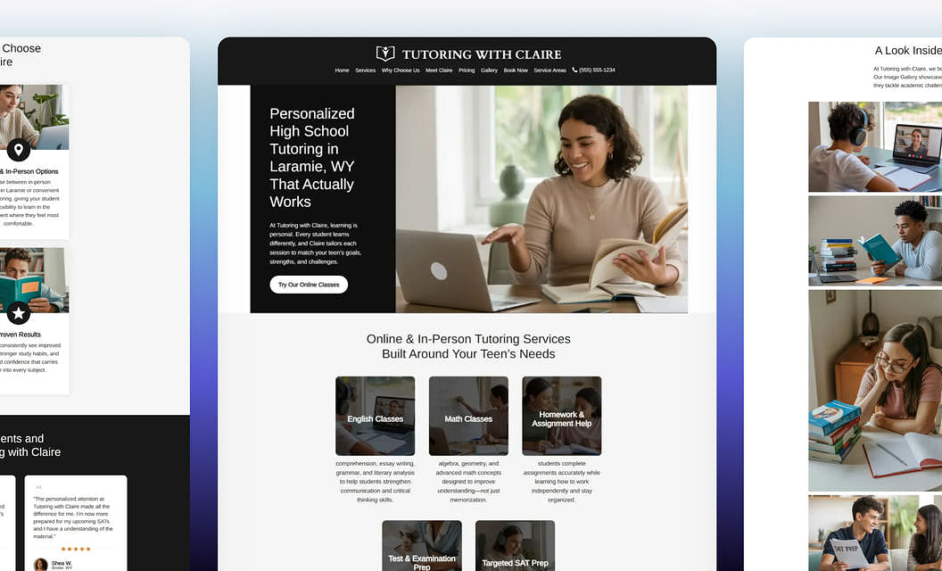 Tutoring with Claire Tutoring Website Template