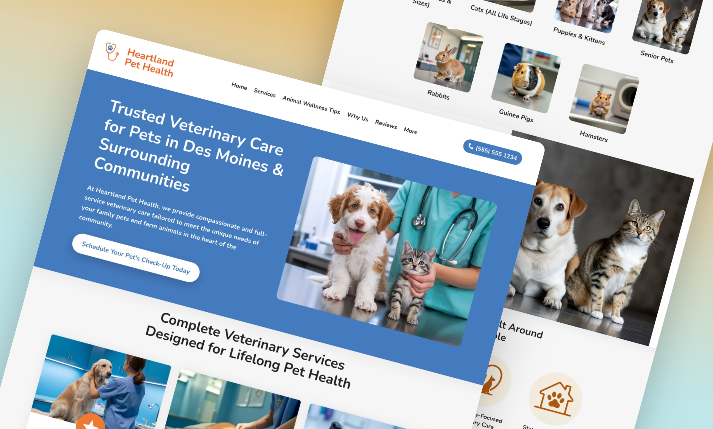 Preview of website template Heartland Pet Health