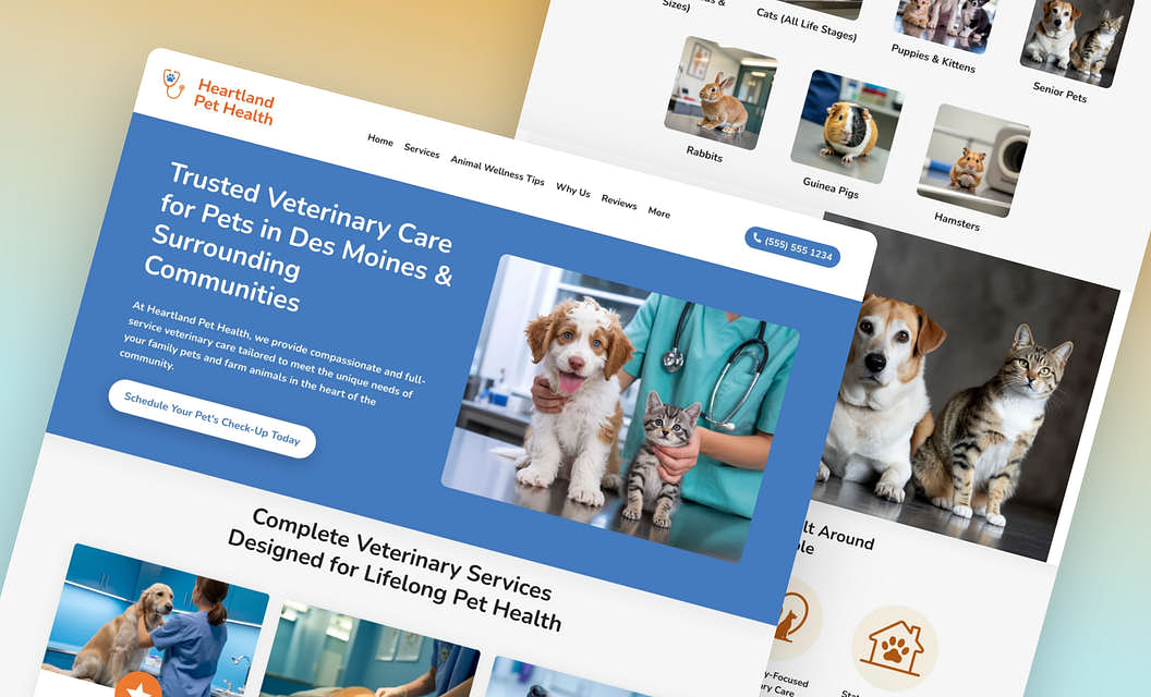 Heartland Pet Health Veterinary Clinic Website Template