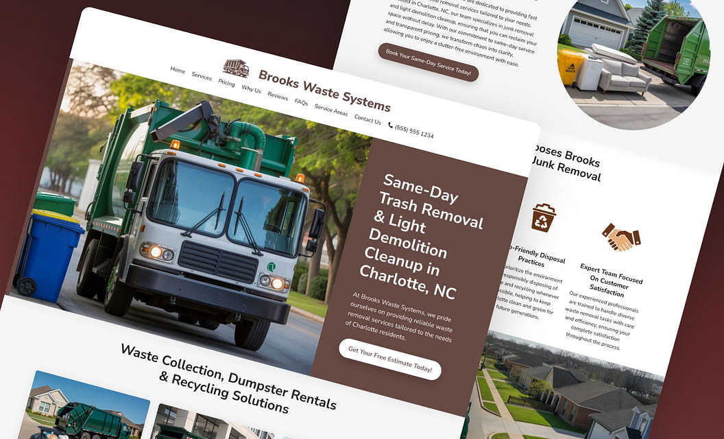 Brooks Waste Systems Waste Management Website Template