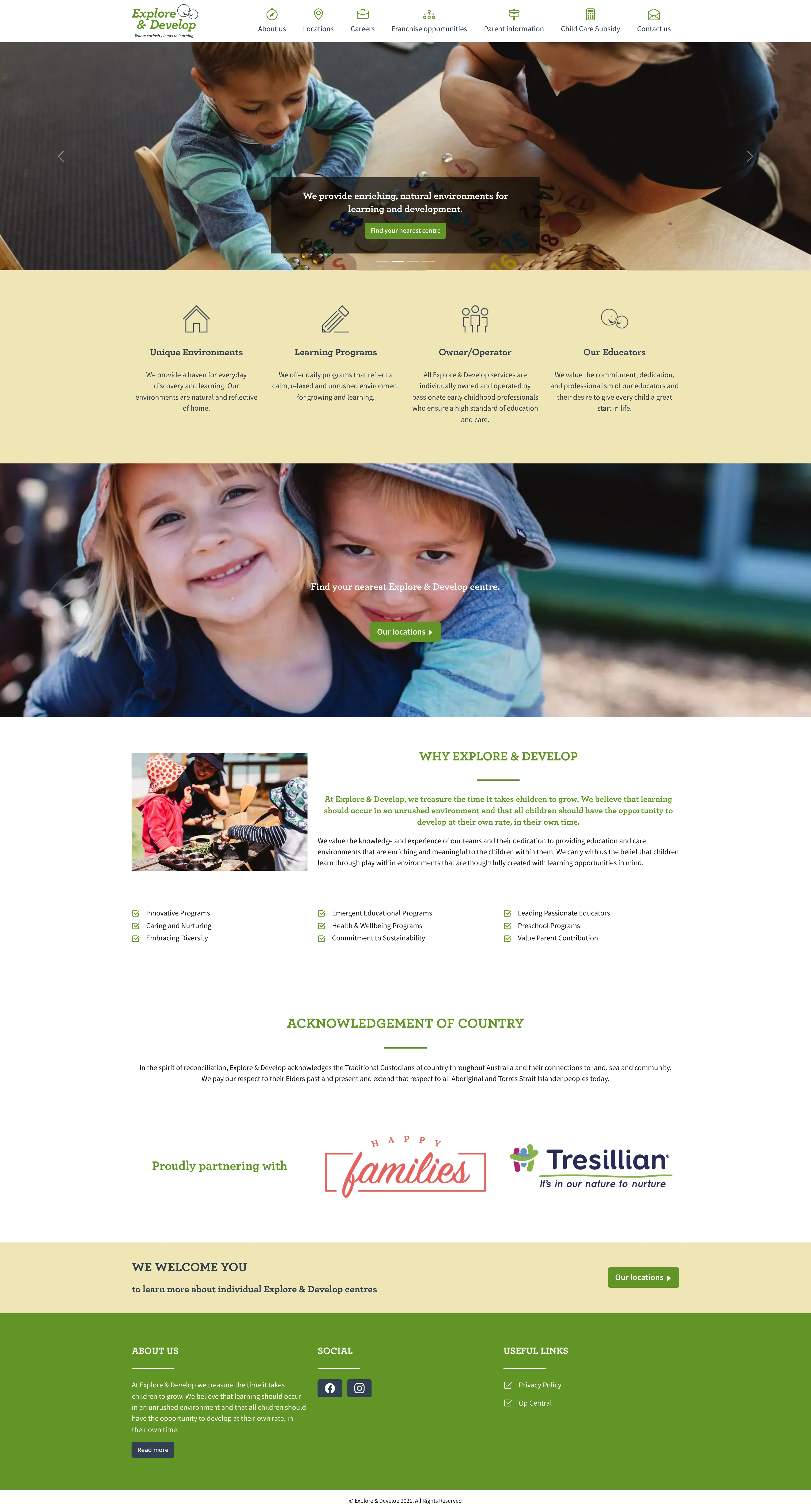 desktop screenshot of website Explore & Develop