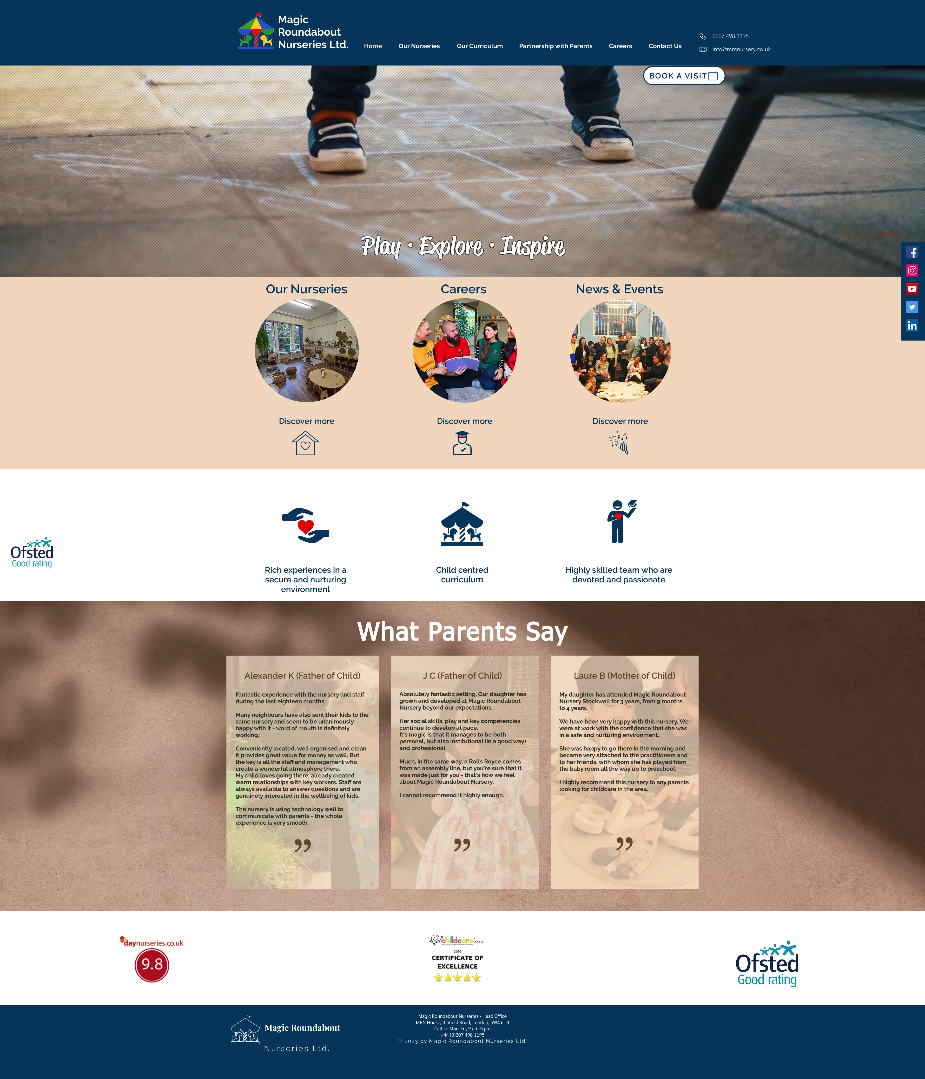 desktop screenshot of website Magic Roundabout Nurseries Ltd.