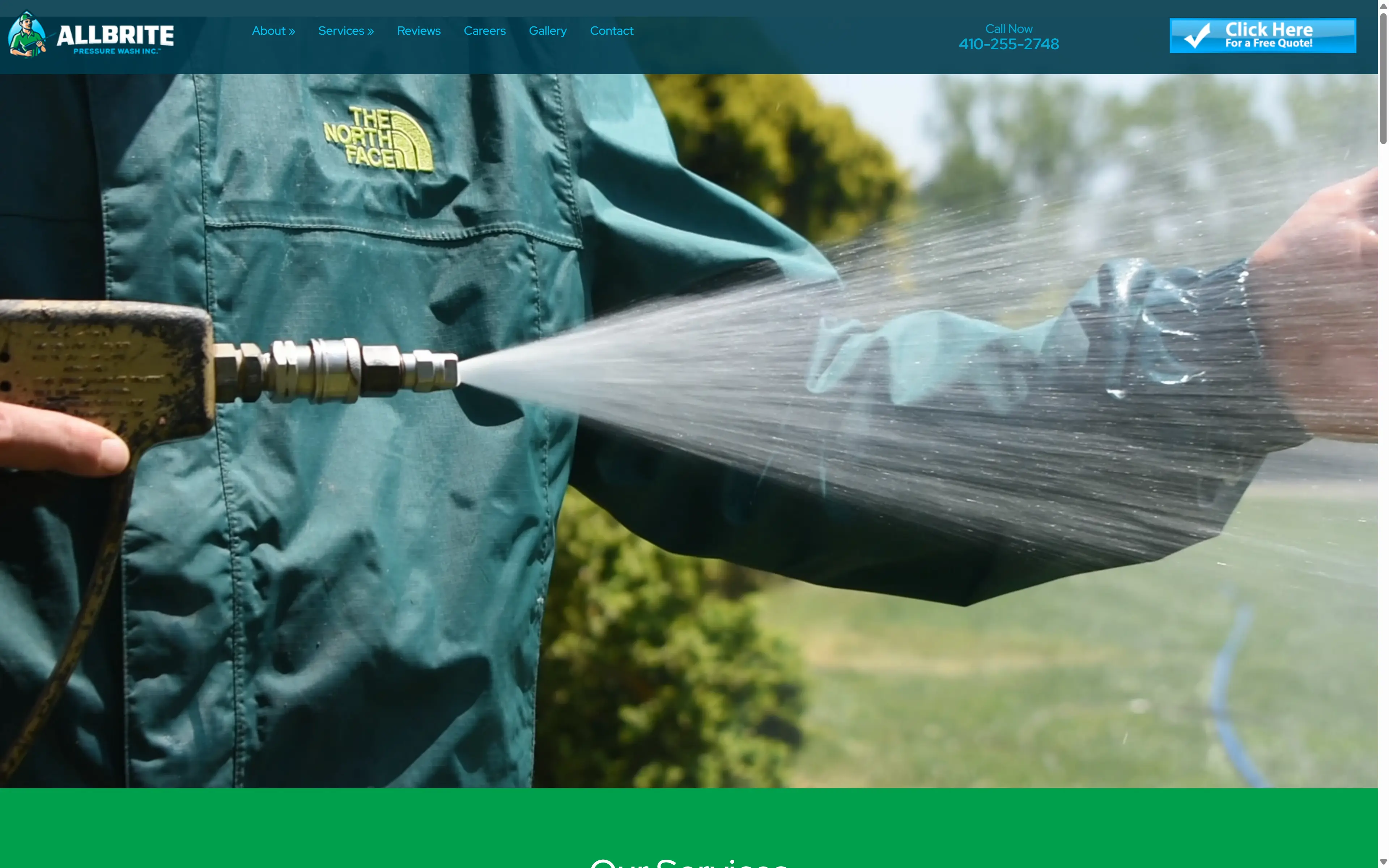 desktop screenshot of website Allbrite Pressure Wash