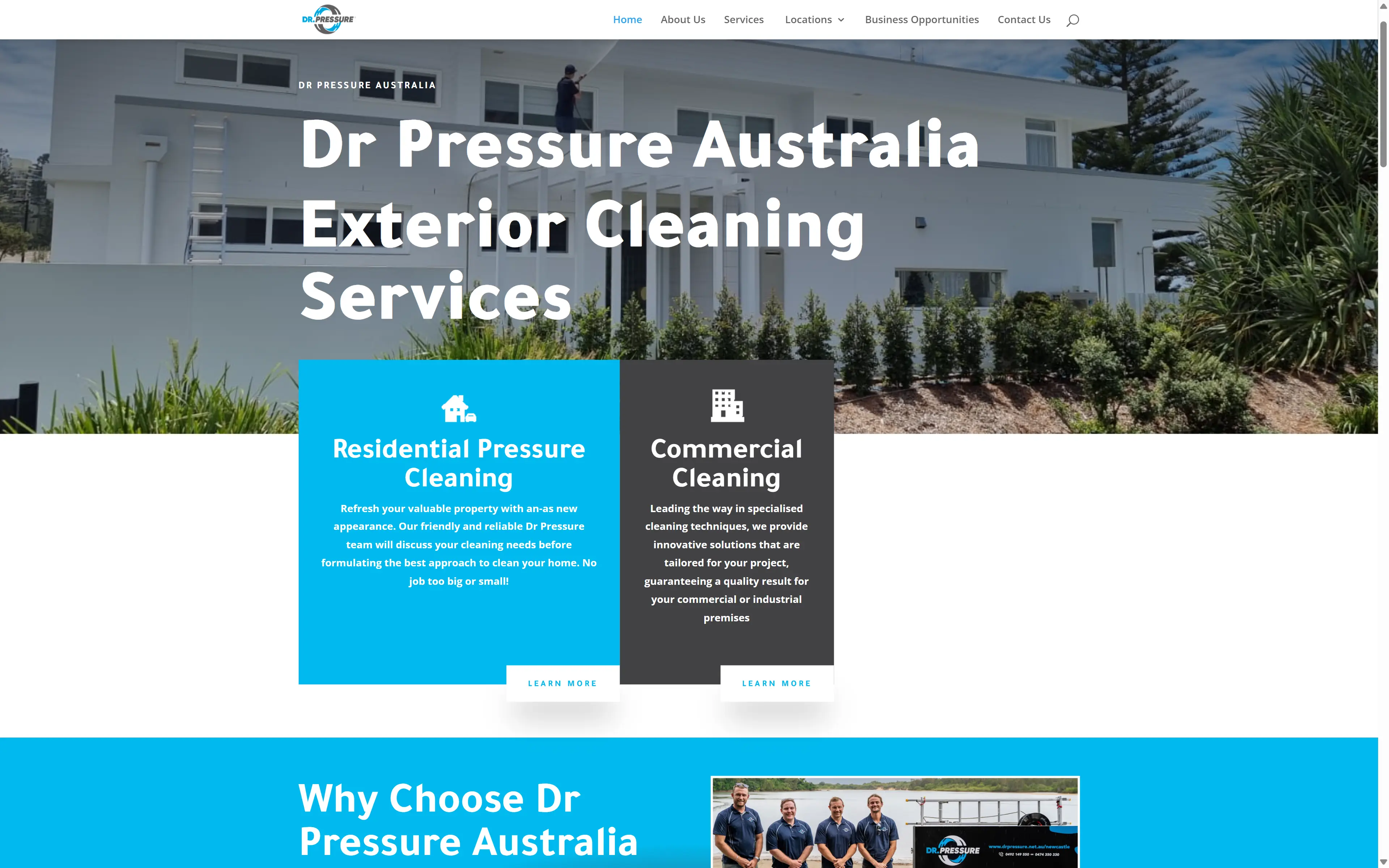 desktop screenshot of website Dr. Pressure