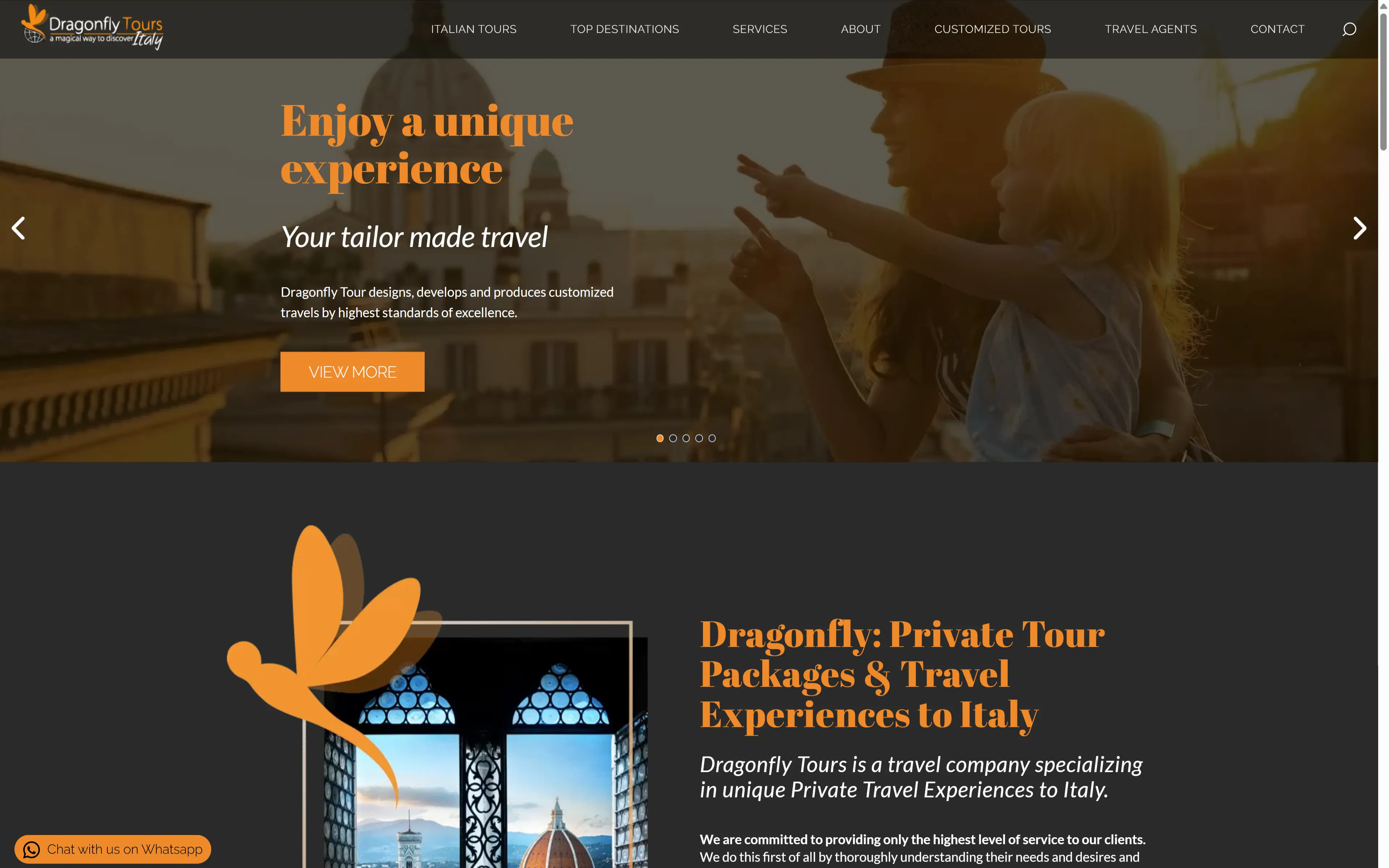 desktop screenshot of website Dragonfly Tours