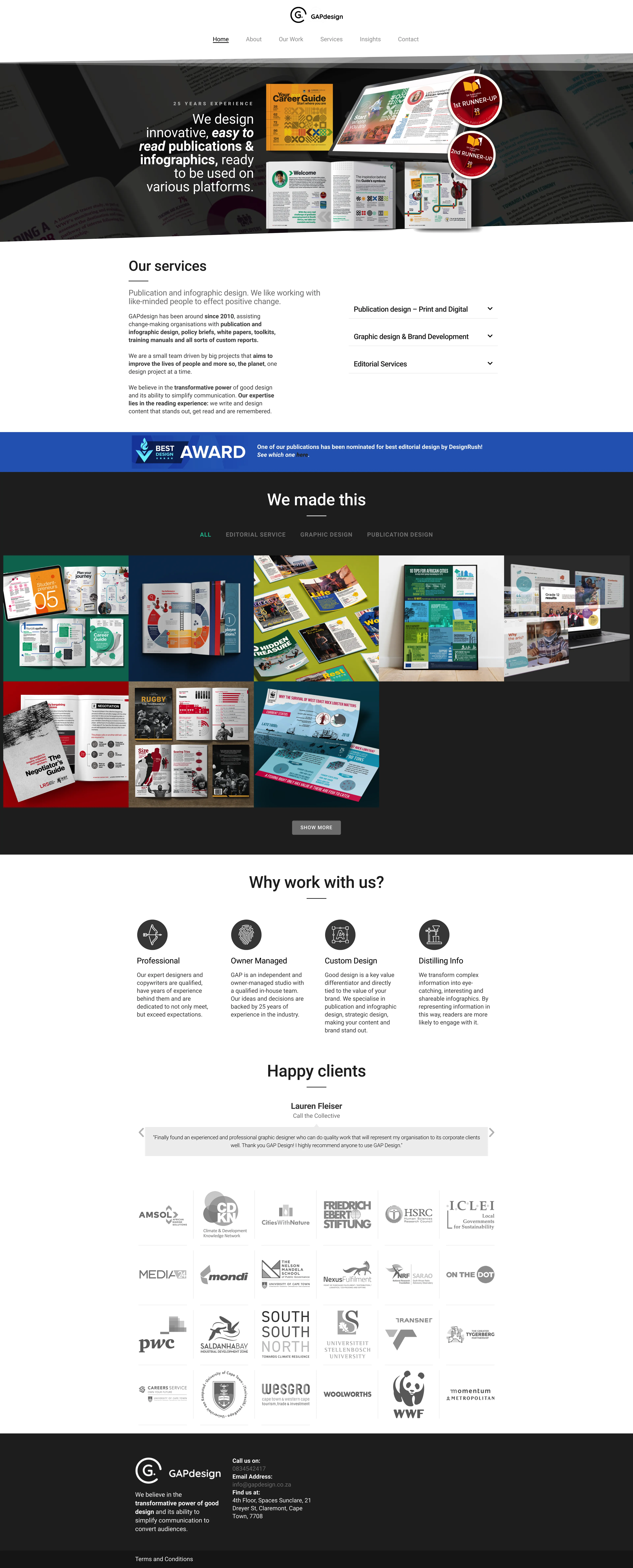 desktop screenshot of website GAPdesign