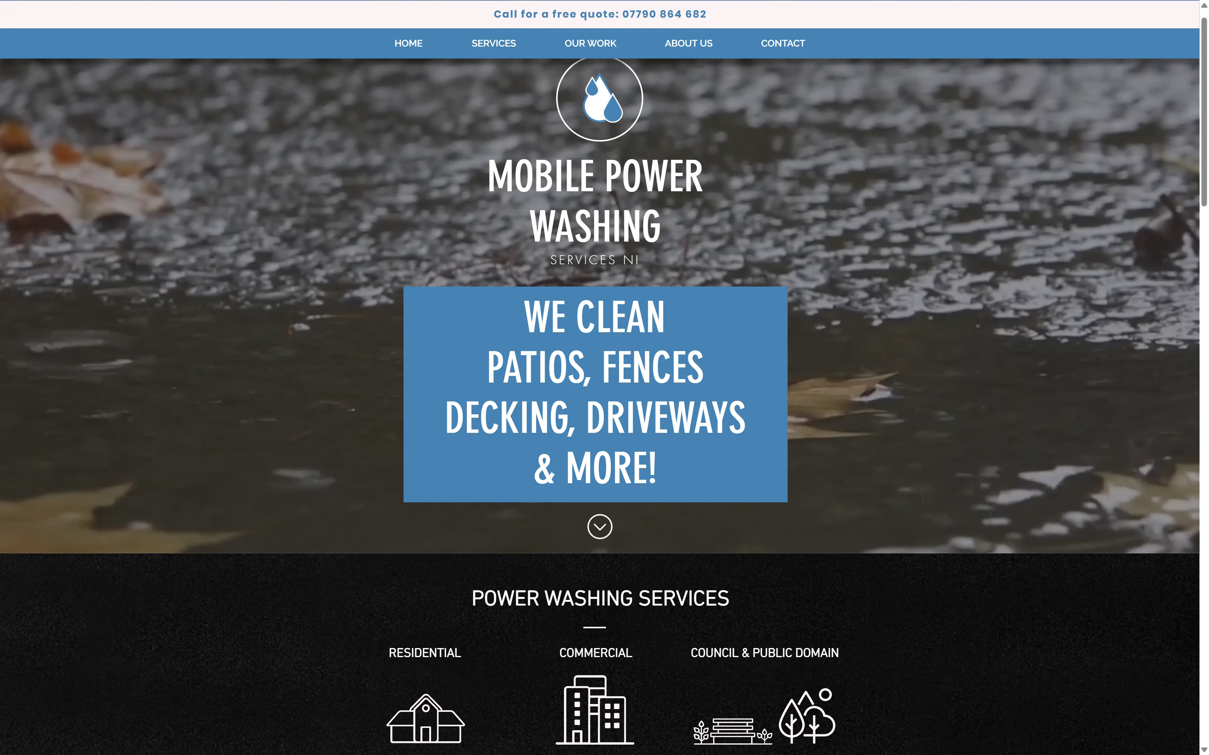 desktop screenshot of website Mobile Power Washing Services