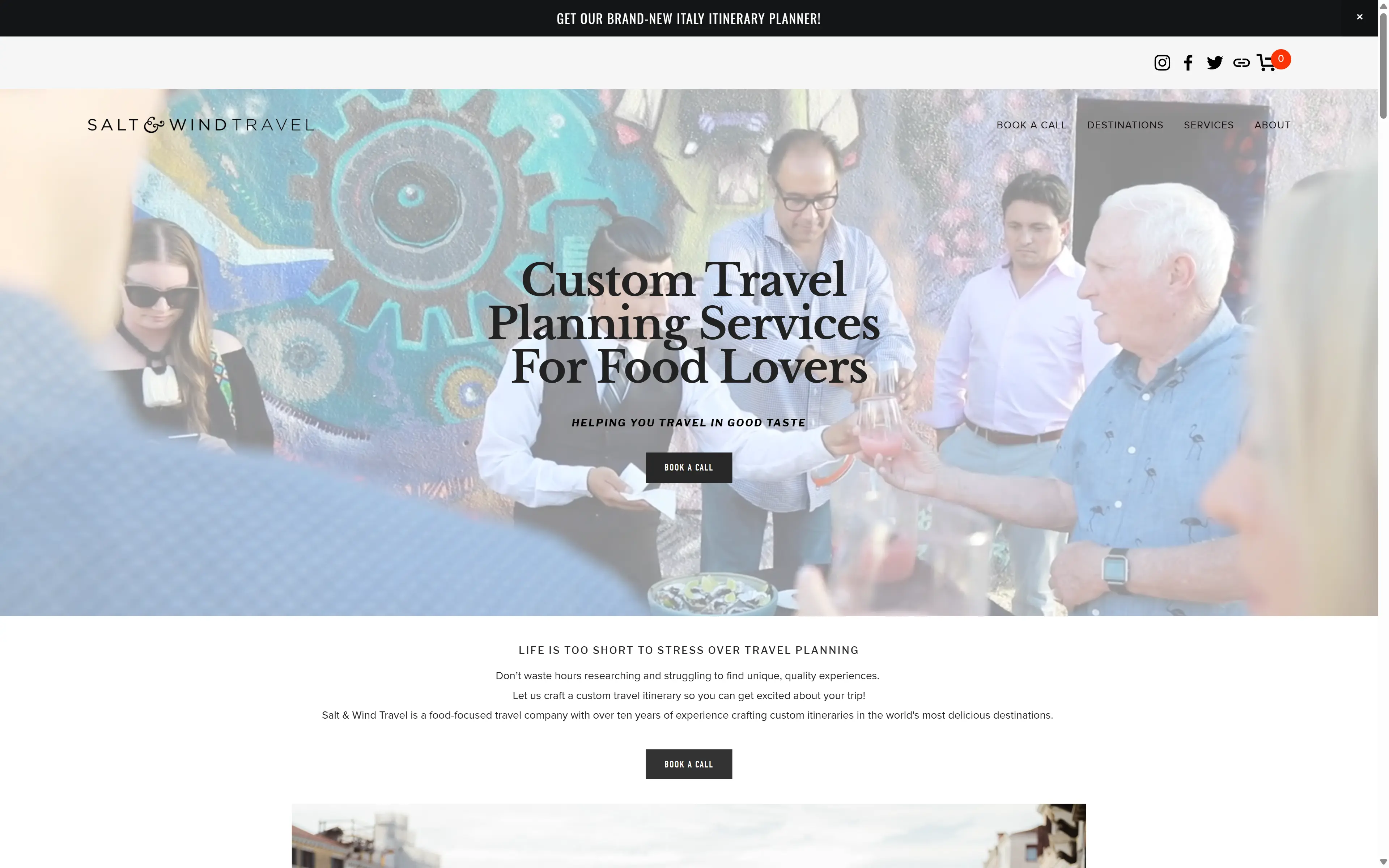 desktop screenshot of website Salt & Wind Travel