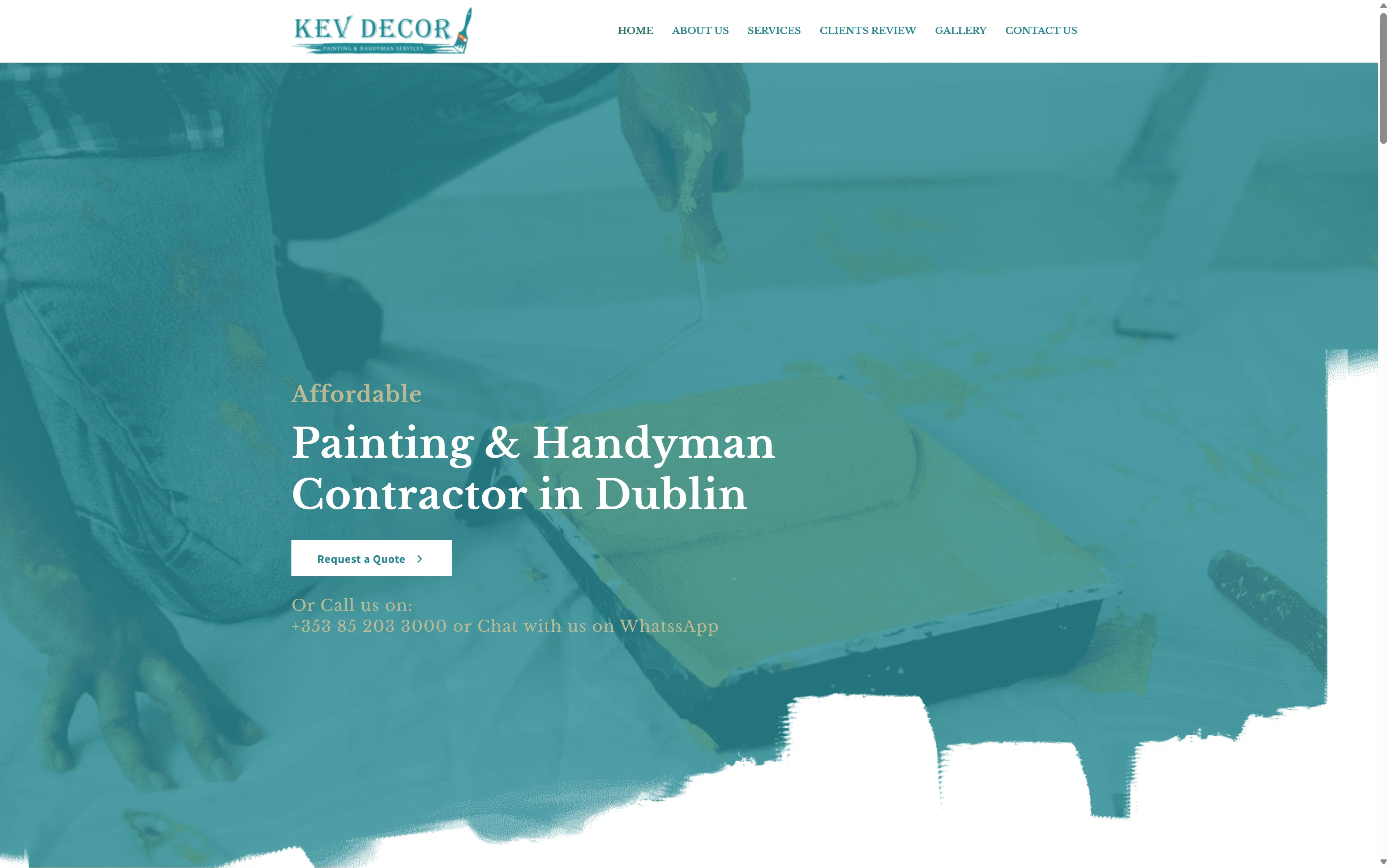 desktop screenshot of website Kev Decor