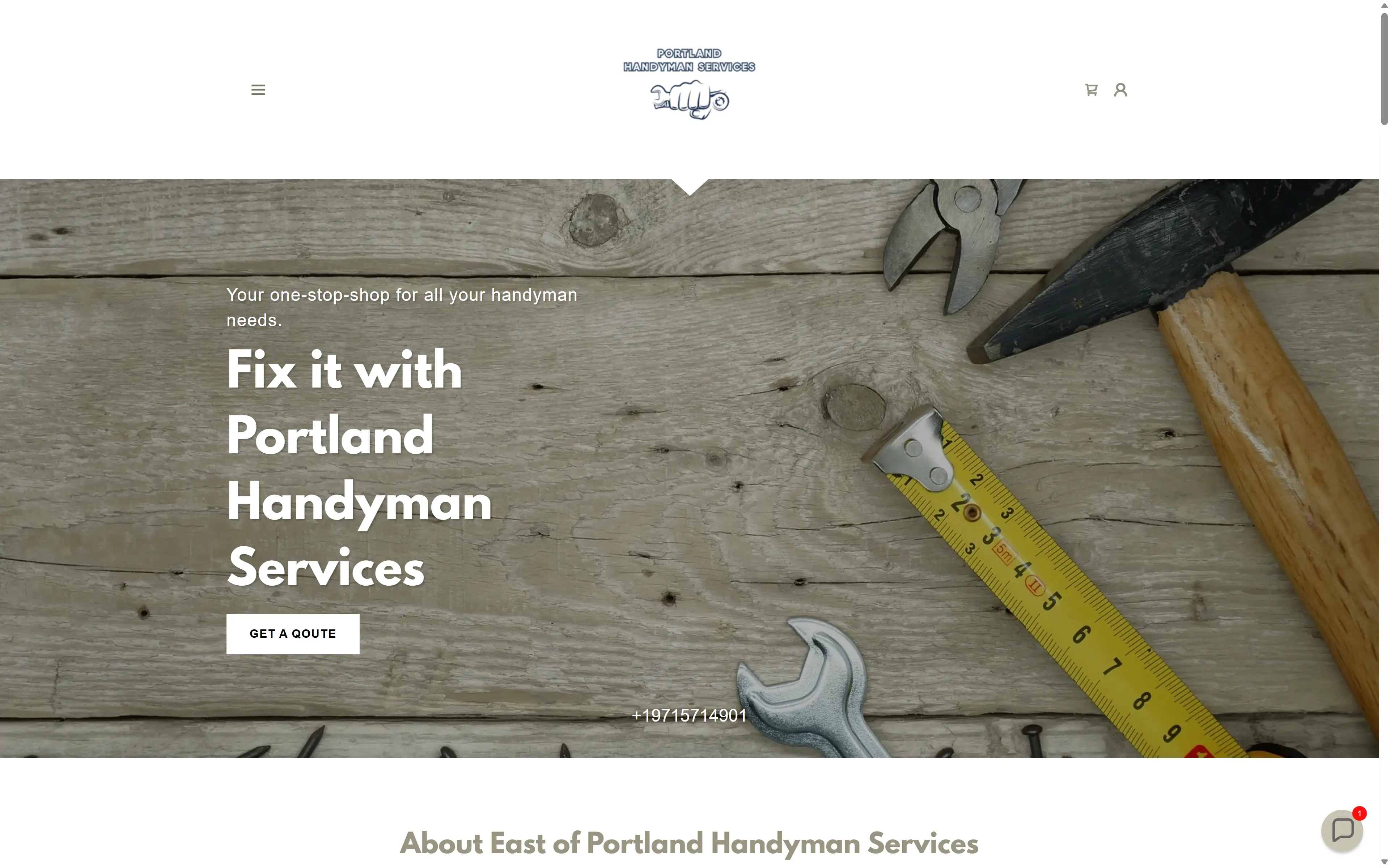 desktop screenshot of website Portland Handyman Services