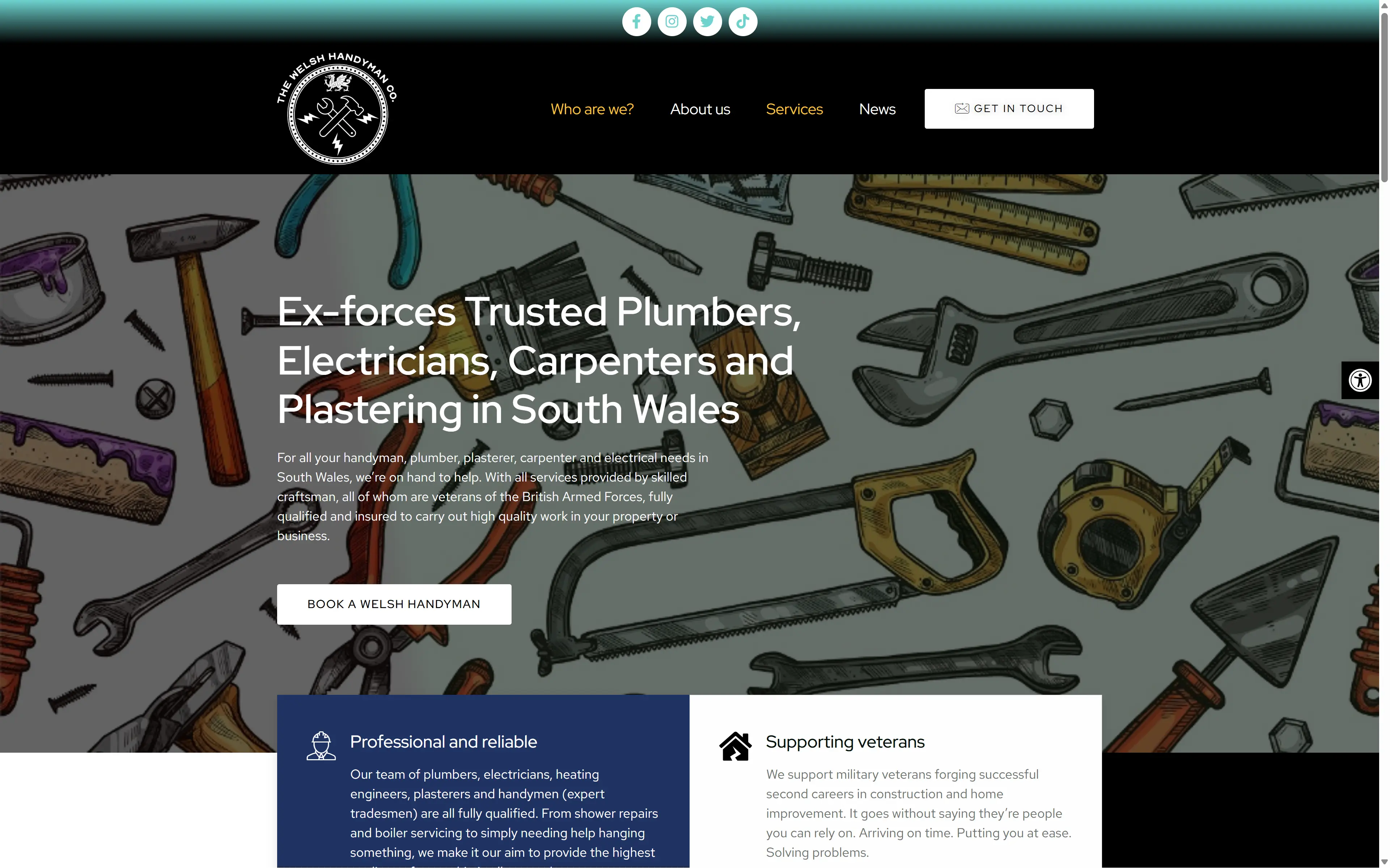 desktop screenshot of website The Welsh Handyman Co.