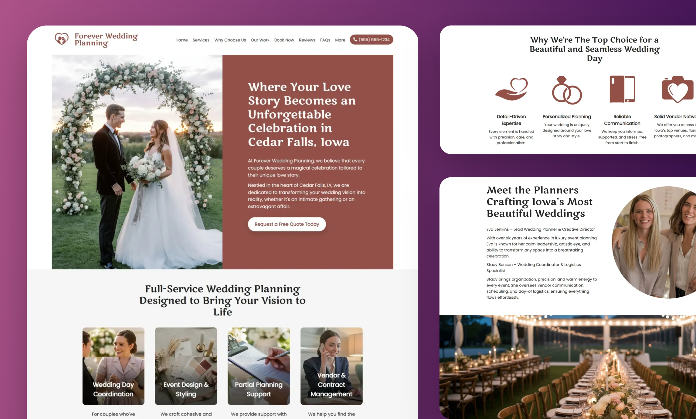 Preview of website template Forever Wedding Planning