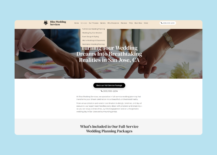 Spotless Touch landing page of a specific service titled 'Post Construction Cleaning' with a contact form on the side