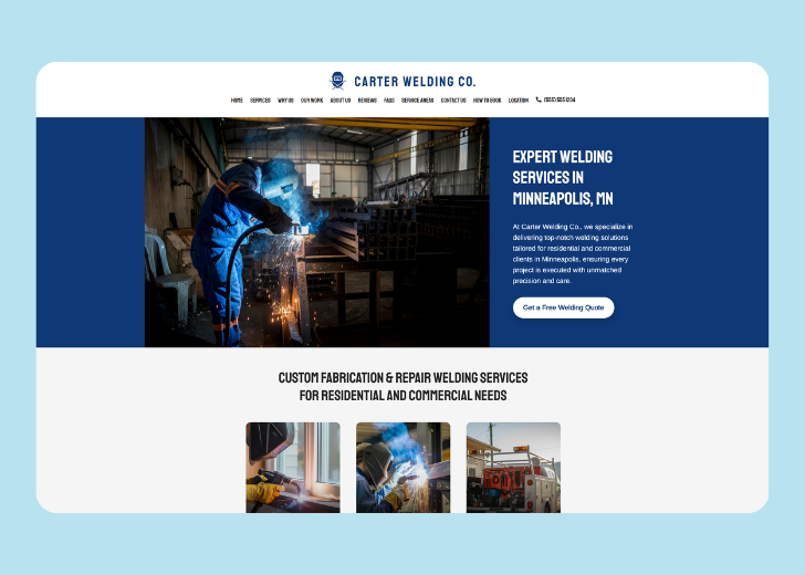 Revive Detailing landing page with the tagline 'Elevate the appearance and condition of your vehicle with Revive Detailing' with a picture of a shiny red car