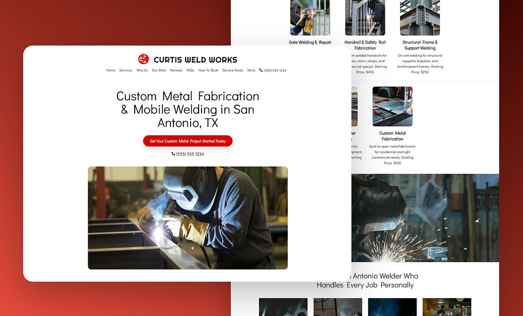 Curtis Weld Works Welding Website Template