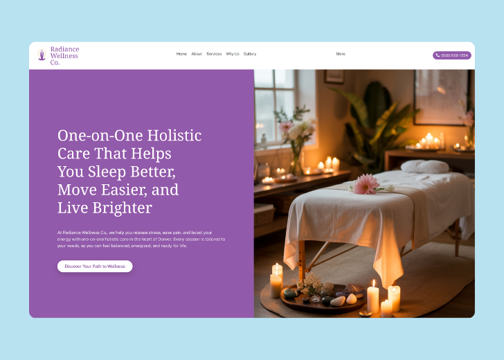 Revive Detailing landing page with the tagline 'Elevate the appearance and condition of your vehicle with Revive Detailing' with a picture of a shiny red car