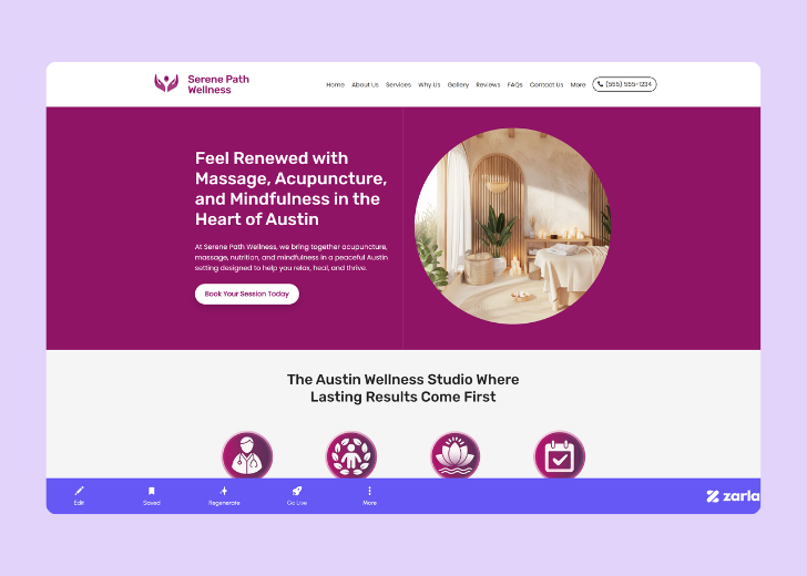 Screenshot of Zarla Editor's UI for selecting fonts and color palettes and uploading custom images