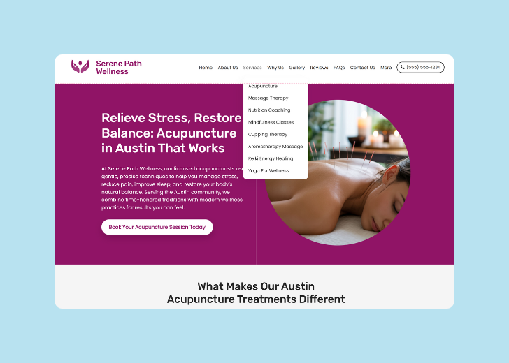 Spotless Touch landing page of a specific service titled 'Post Construction Cleaning' with a contact form on the side