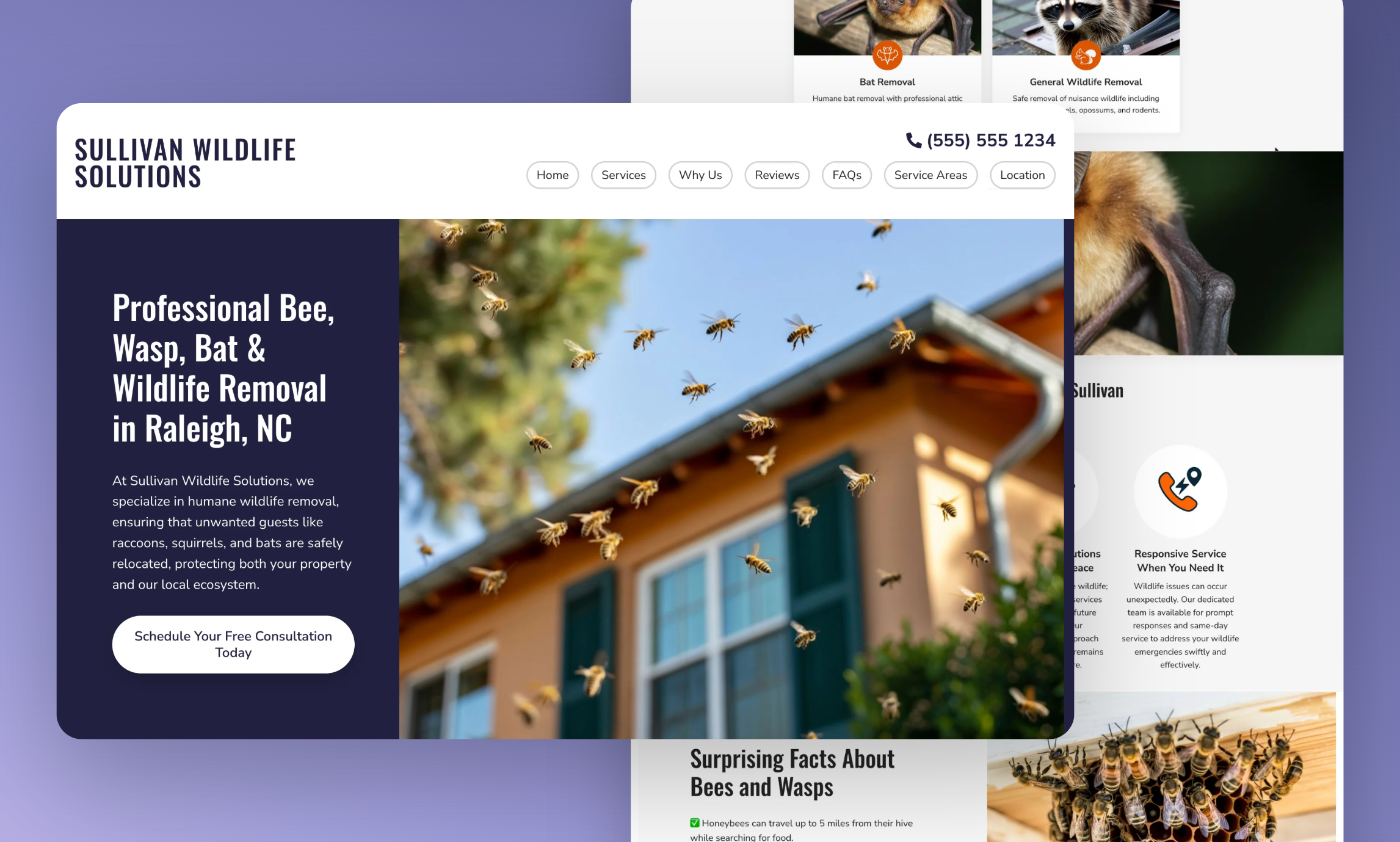 Preview of website template Sullivan Wildlife Solutions