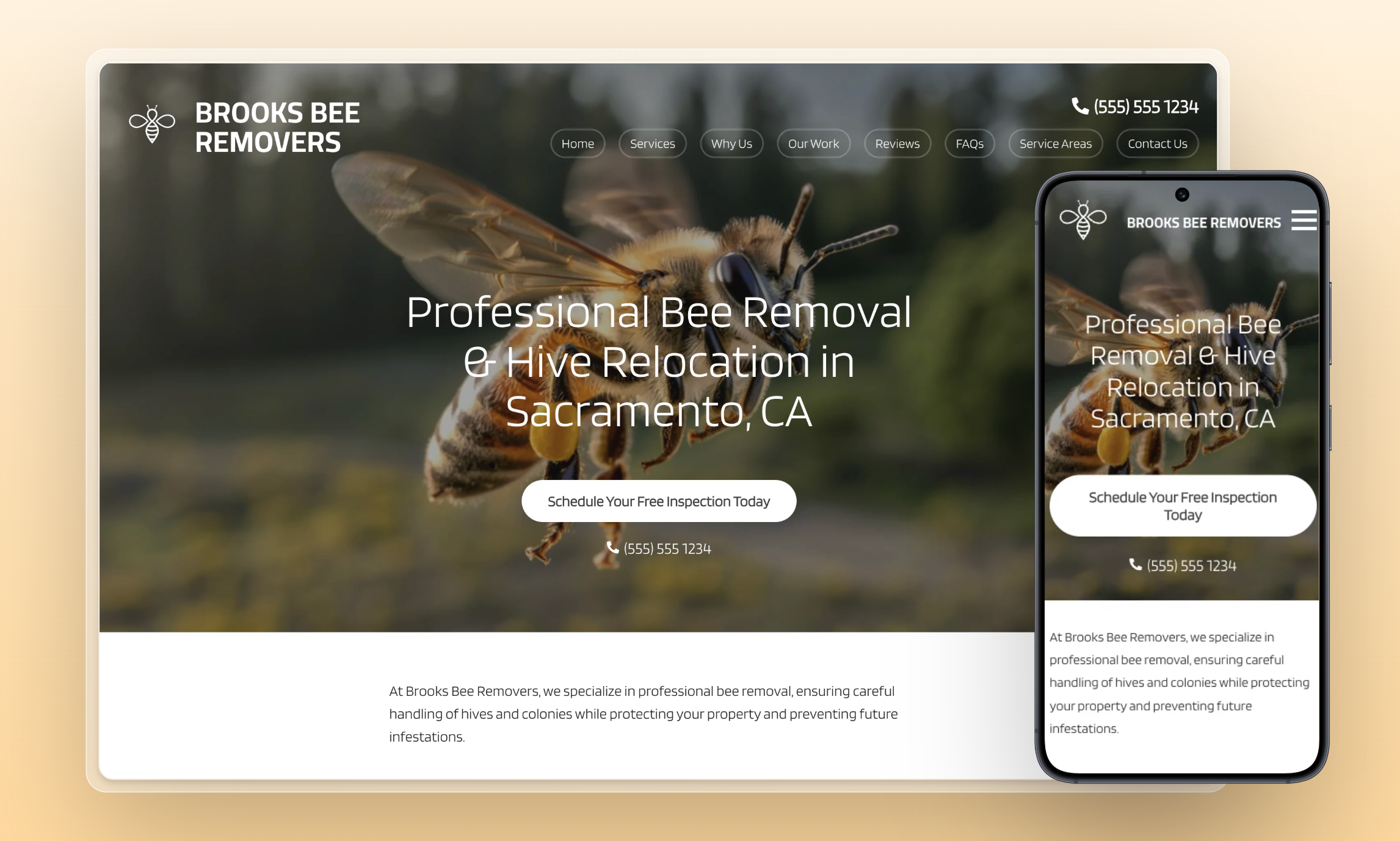 Preview of website template Brooks Bee Removers