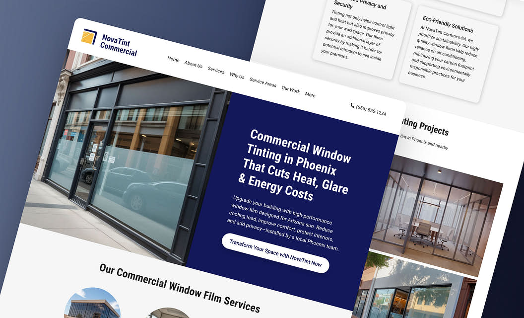 NovaTint Commercial - Window Tinting Website Template
