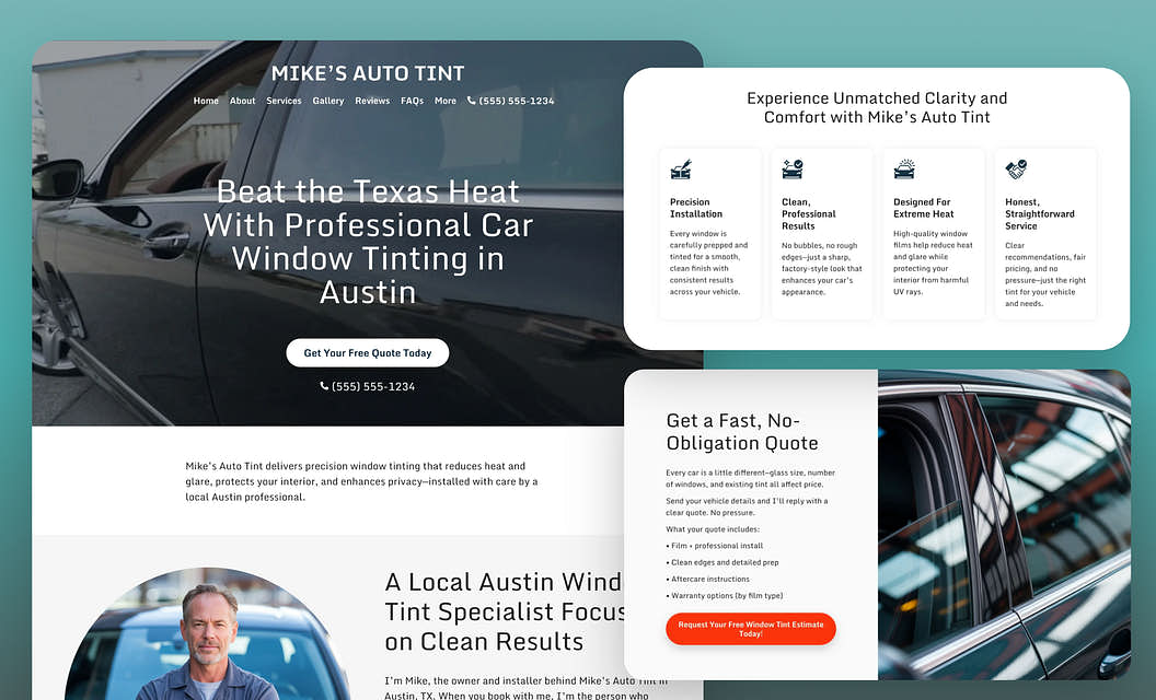 Mike's Auto Tint - Window Tinting Website Template
