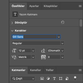 Yazı tipini değiştirin.