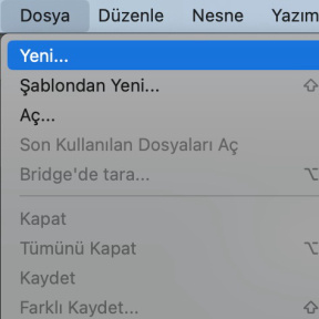Yeni bir Illustrator belgesi oluşturun.