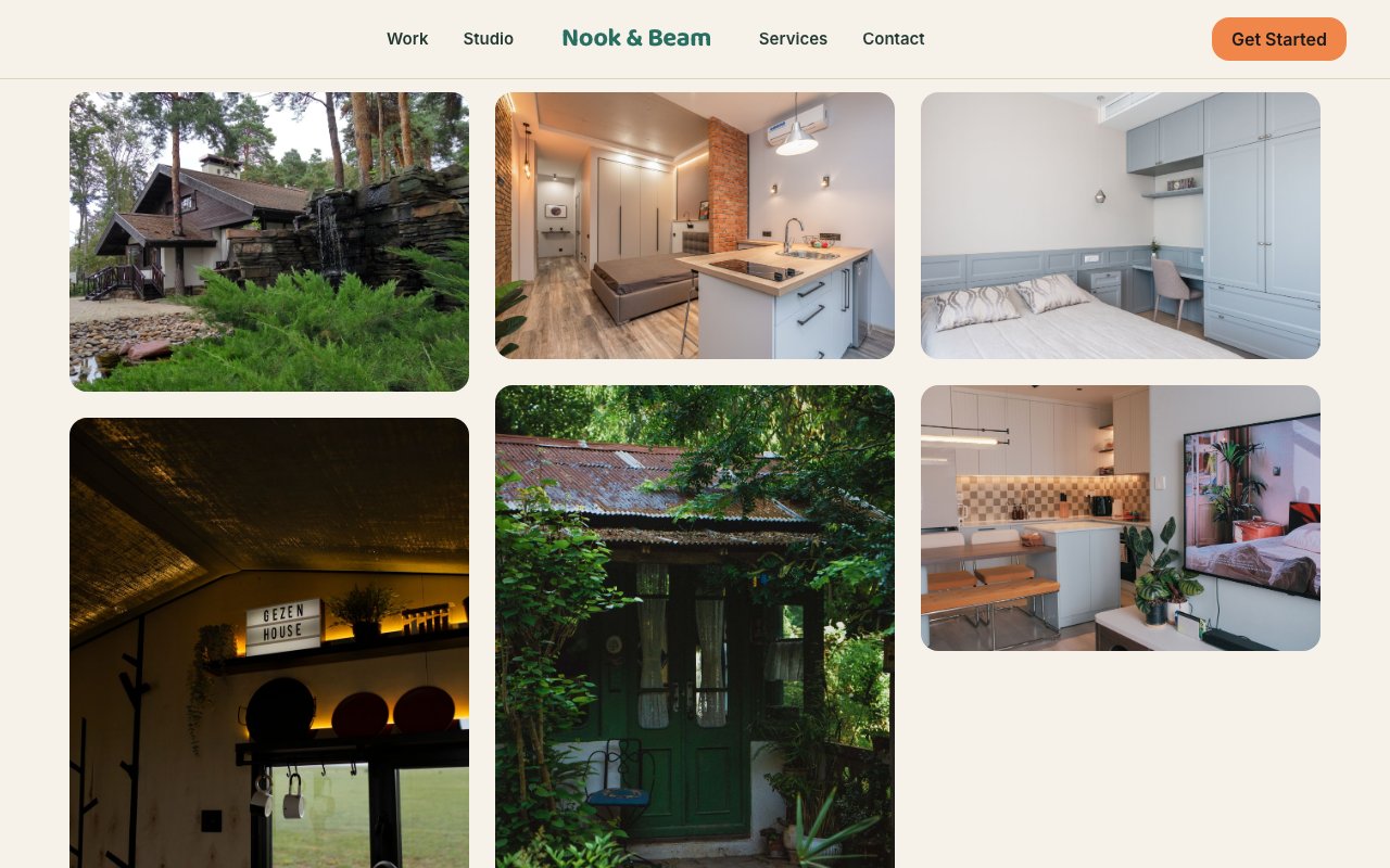 A masonry image gallery on a Zarla-built architecture website.