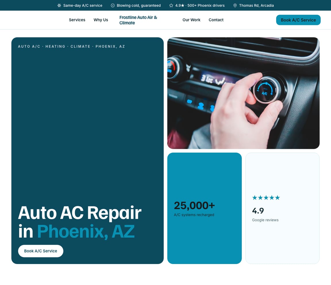 Auto A/C & Climate website template preview