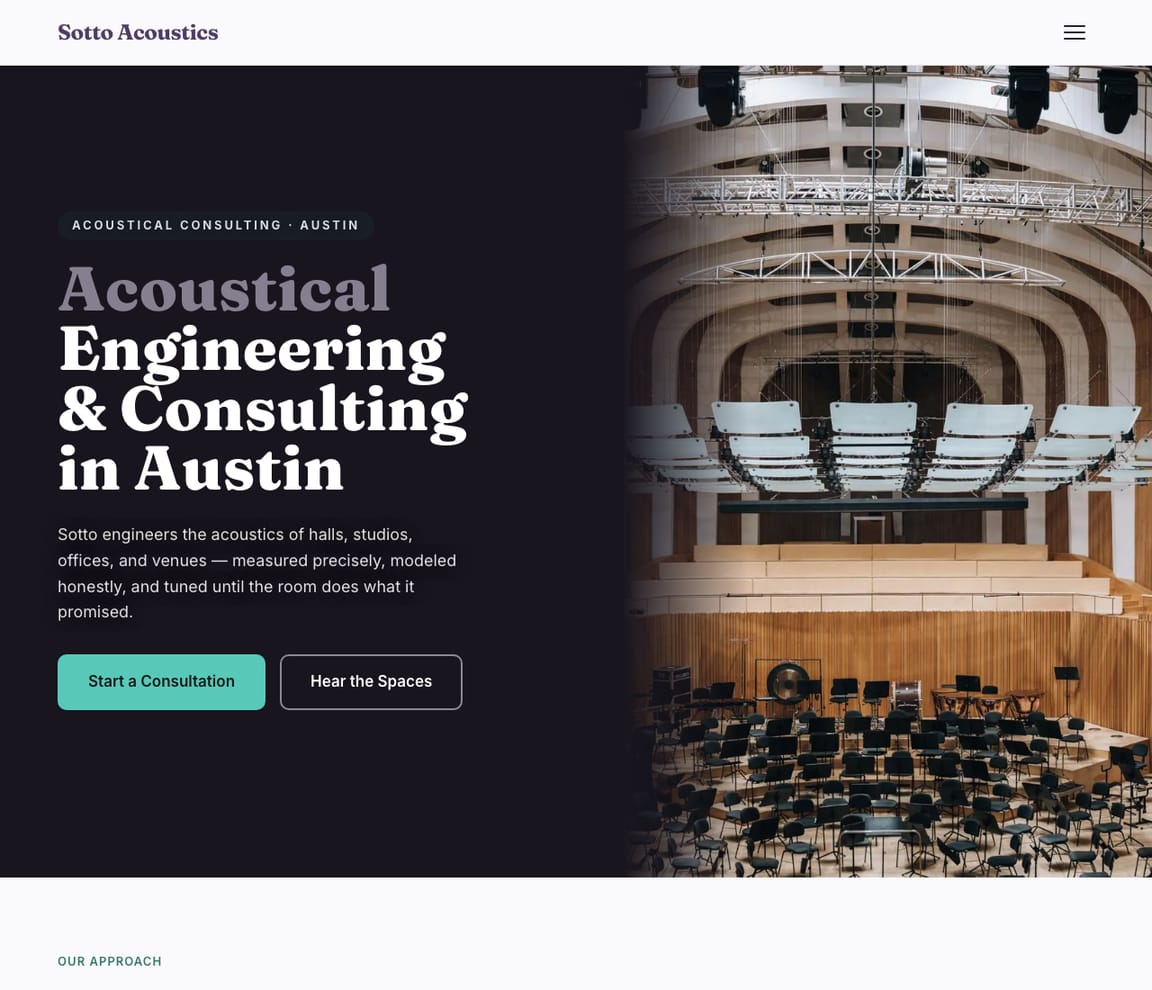 Acoustical Consulting website template preview