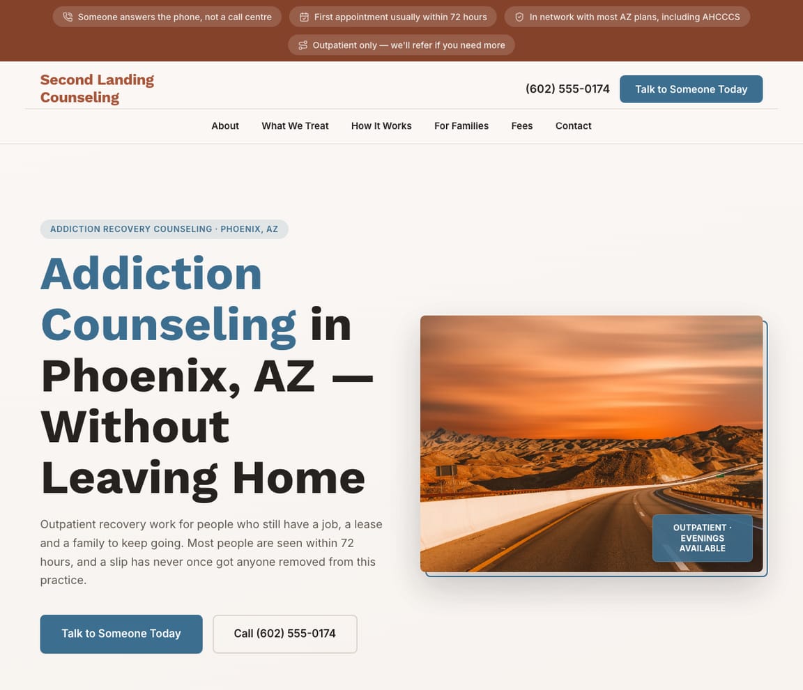 Addiction Recovery Counseling website template preview
